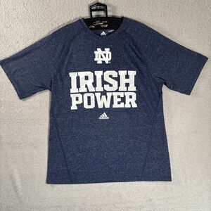 Adidas Climalite Shirt Size Small Heather‎ Gray Blue Notre Dame Irish Power